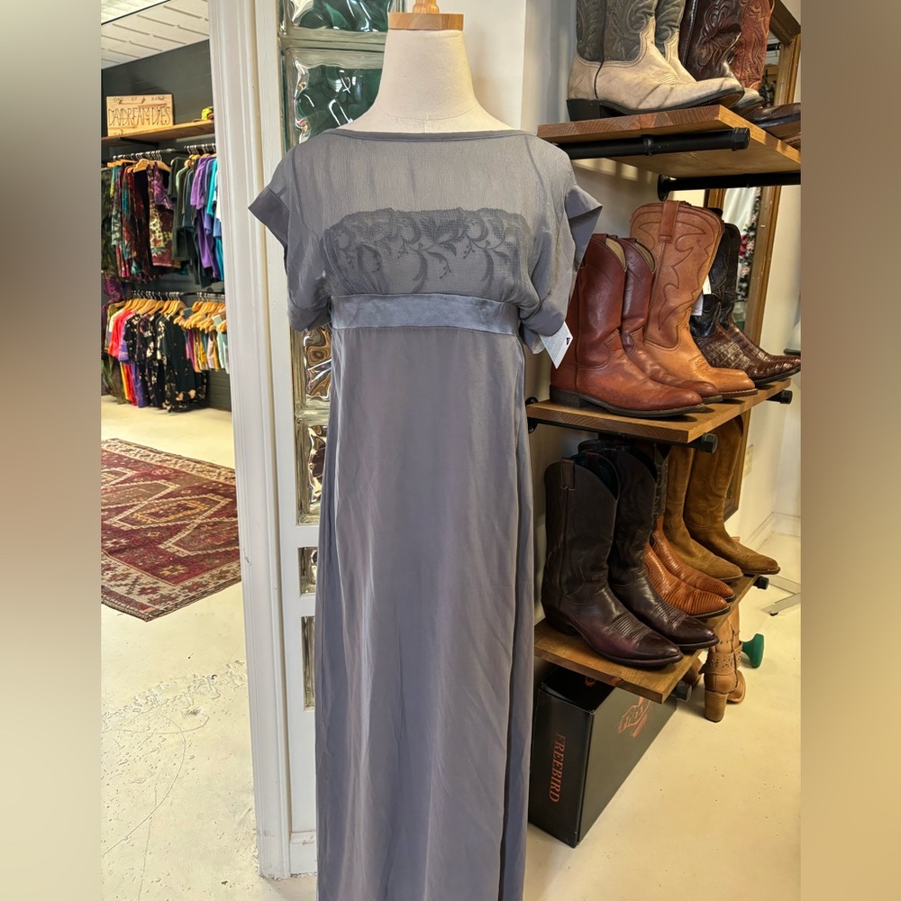 NWT silk La Perla Gown - Dim Grey with built in bralette